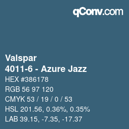 カラーコード: Valspar - 4011-6 - Azure Jazz | qconv.com