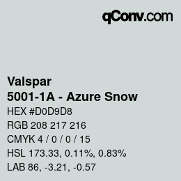 Color code: Valspar - 5001-1A - Azure Snow | qconv.com