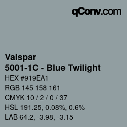 Color code: Valspar - 5001-1C - Blue Twilight | qconv.com