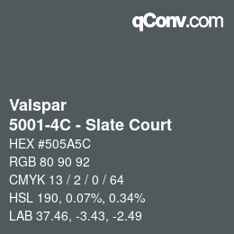 カラーコード: Valspar - 5001-4C - Slate Court | qconv.com
