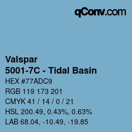 Código de color: Valspar - 5001-7C - Tidal Basin | qconv.com
