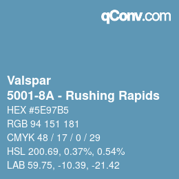 カラーコード: Valspar - 5001-8A - Rushing Rapids | qconv.com