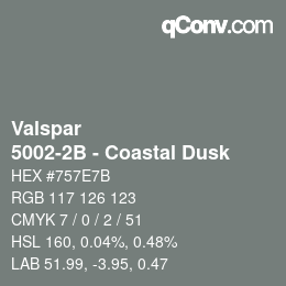 Color code: Valspar - 5002-2B - Coastal Dusk | qconv.com