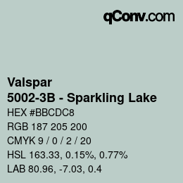 Color code: Valspar - 5002-3B - Sparkling Lake | qconv.com