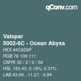 Code couleur: Valspar - 5002-6C - Ocean Abyss | qconv.com