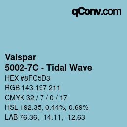 Code couleur: Valspar - 5002-7C - Tidal Wave | qconv.com
