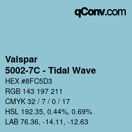 カラーコード: Valspar - 5002-7C - Tidal Wave | qconv.com