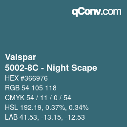 カラーコード: Valspar - 5002-8C - Night Scape | qconv.com
