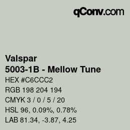 Color code: Valspar - 5003-1B - Mellow Tune | qconv.com
