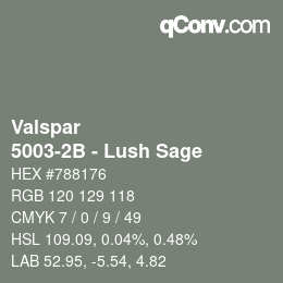 Color code: Valspar - 5003-2B - Lush Sage | qconv.com