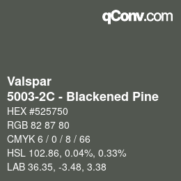 Color code: Valspar - 5003-2C - Blackened Pine | qconv.com