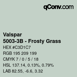 カラーコード: Valspar - 5003-3B - Frosty Grass | qconv.com