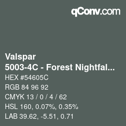 Código de color: Valspar - 5003-4C - Forest Nightfall | qconv.com