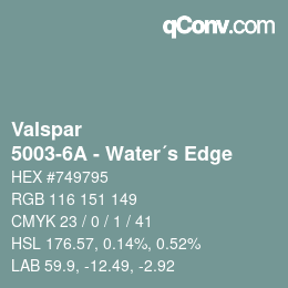 カラーコード: Valspar - 5003-6A - Water´s Edge | qconv.com
