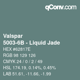 Color code: Valspar - 5003-6B - Liquid Jade | qconv.com