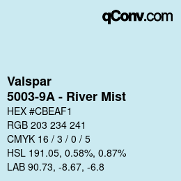 Color code: Valspar - 5003-9A - River Mist | qconv.com