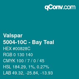 Color code: Valspar - 5004-10C - Bay Teal | qconv.com