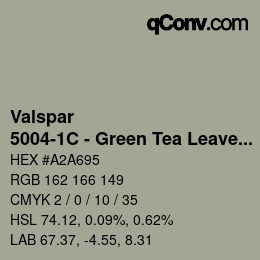 カラーコード: Valspar - 5004-1C - Green Tea Leaves | qconv.com