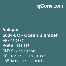Color code: Valspar - 5004-8C - Ocean Slumber | qconv.com