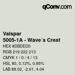 Code couleur: Valspar - 5005-1A - Wave´s Crest | qconv.com