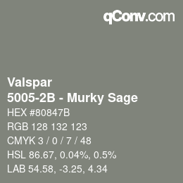 Color code: Valspar - 5005-2B - Murky Sage | qconv.com