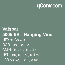 Color code: Valspar - 5005-6B - Hanging Vine | qconv.com