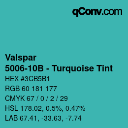 Color code: Valspar - 5006-10B - Turquoise Tint | qconv.com