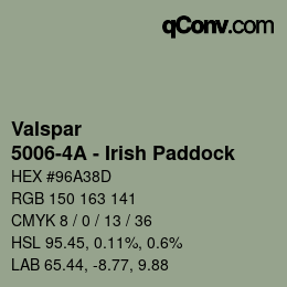 Color code: Valspar - 5006-4A - Irish Paddock | qconv.com