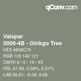 Color code: Valspar - 5006-4B - Ginkgo Tree | qconv.com