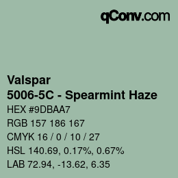 カラーコード: Valspar - 5006-5C - Spearmint Haze | qconv.com