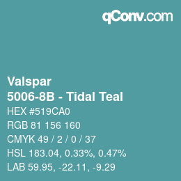 Código de color: Valspar - 5006-8B - Tidal Teal | qconv.com