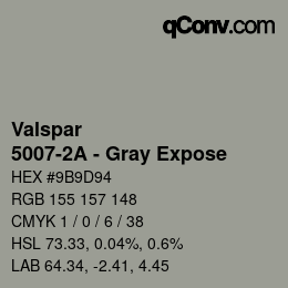 Color code: Valspar - 5007-2A - Gray Expose | qconv.com