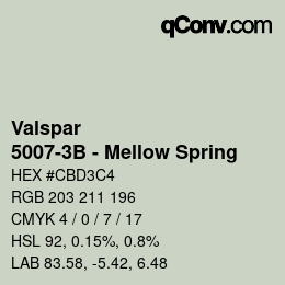 カラーコード: Valspar - 5007-3B - Mellow Spring | qconv.com