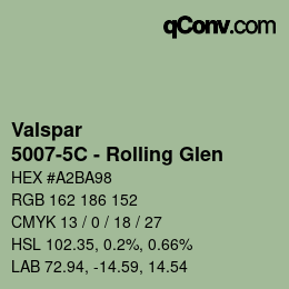 カラーコード: Valspar - 5007-5C - Rolling Glen | qconv.com