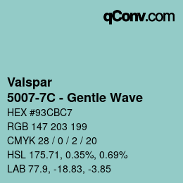 Color code: Valspar - 5007-7C - Gentle Wave | qconv.com