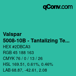 Farbcode: Valspar - 5008-10B - Tantalizing Teal | qconv.com