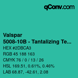 Color code: Valspar - 5008-10B - Tantalizing Teal | qconv.com