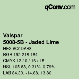 カラーコード: Valspar - 5008-5B - Jaded Lime | qconv.com