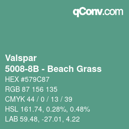 カラーコード: Valspar - 5008-8B - Beach Grass | qconv.com