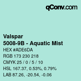 カラーコード: Valspar - 5008-9B - Aquatic Mist | qconv.com