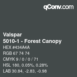 Código de color: Valspar - 5010-1 - Forest Canopy | qconv.com