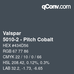 Código de color: Valspar - 5010-2 - Pitch Cobalt | qconv.com