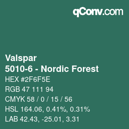 カラーコード: Valspar - 5010-6 - Nordic Forest | qconv.com