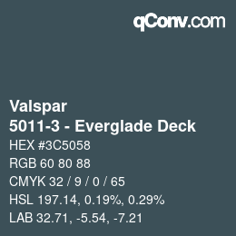 Code couleur: Valspar - 5011-3 - Everglade Deck | qconv.com