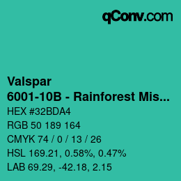 Color code: Valspar - 6001-10B - Rainforest Mist | qconv.com