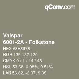カラーコード: Valspar - 6001-2A - Folkstone | qconv.com