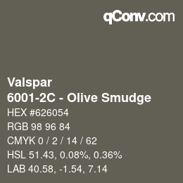 カラーコード: Valspar - 6001-2C - Olive Smudge | qconv.com