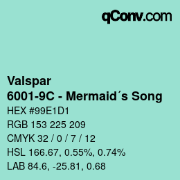 Color code: Valspar - 6001-9C - Mermaid´s Song | qconv.com