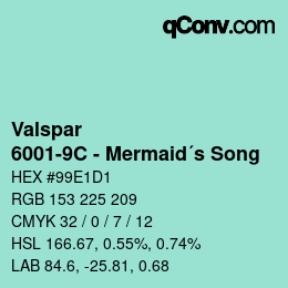 Code couleur: Valspar - 6001-9C - Mermaid´s Song | qconv.com