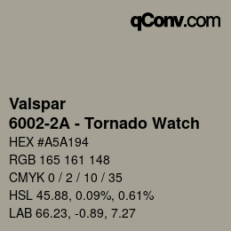 カラーコード: Valspar - 6002-2A - Tornado Watch | qconv.com
